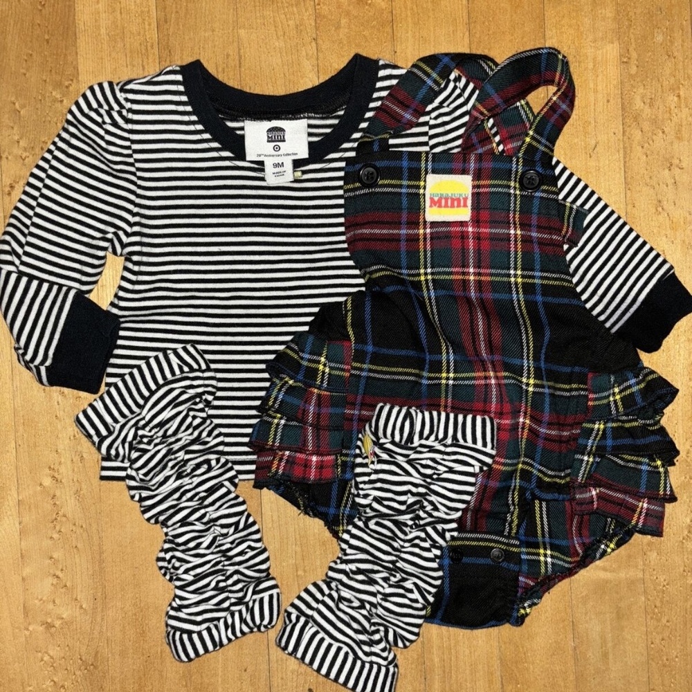 Harajuku Mini Target 20th Anniversary Stripes and Plaid Baby Outfit Size 9 Month